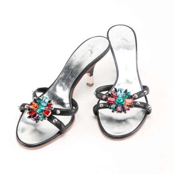 Giuseppe Zanotti Shoes - Giuseppe Zanotti Designed Faux Jewel Pump Slides